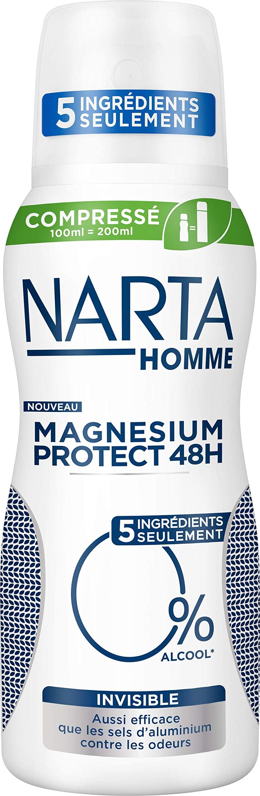 NARTA Magnesium Protect Invisible Men's Deodorant 100 ml Pack of 3