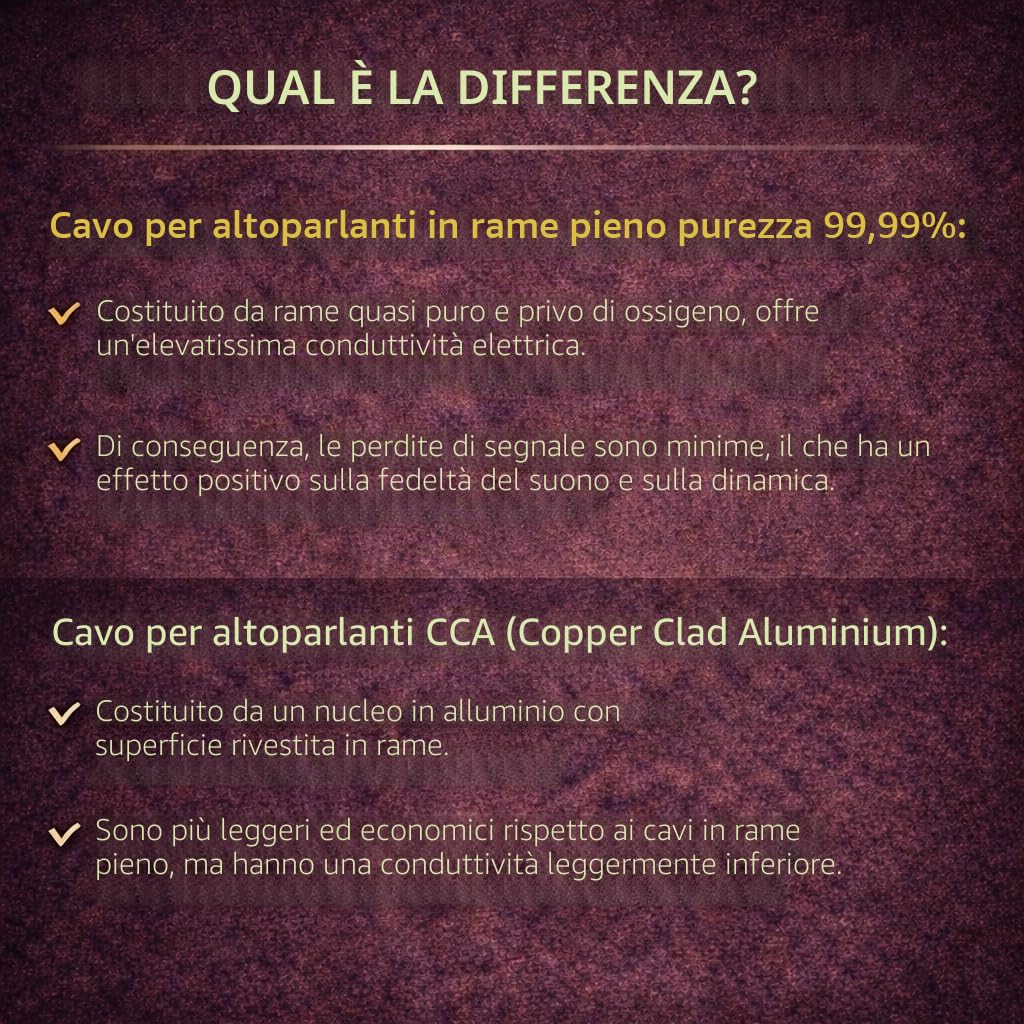 DCSk BLca - 2 x 2.5 mm² - 50m -Cavo per altoparlanti - HiFi Cavo per Altoparlanti e Casse Audio per Auto, CCA Rame, Trasparente