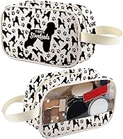 Vista 7 de XYANFA Bolsa de maquillaje de caniche – Regalo estándar para mamá caniche – Bolsa con cremallera – Viajes, maquillaje, artículos de tocador – Unisex