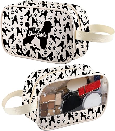 Miniatura 7 de XYANFA Bolsa de maquillaje de caniche – Regalo estándar para mamá caniche – Bolsa con cremallera – Viajes, maquillaje, artículos de tocador – Unisex