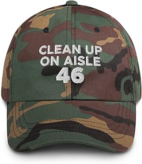 Hogue WS Clean Up on Aisle 46 Hat (Embroidered Dad Cap) Anti-Biden Parody Green Camo, One Size