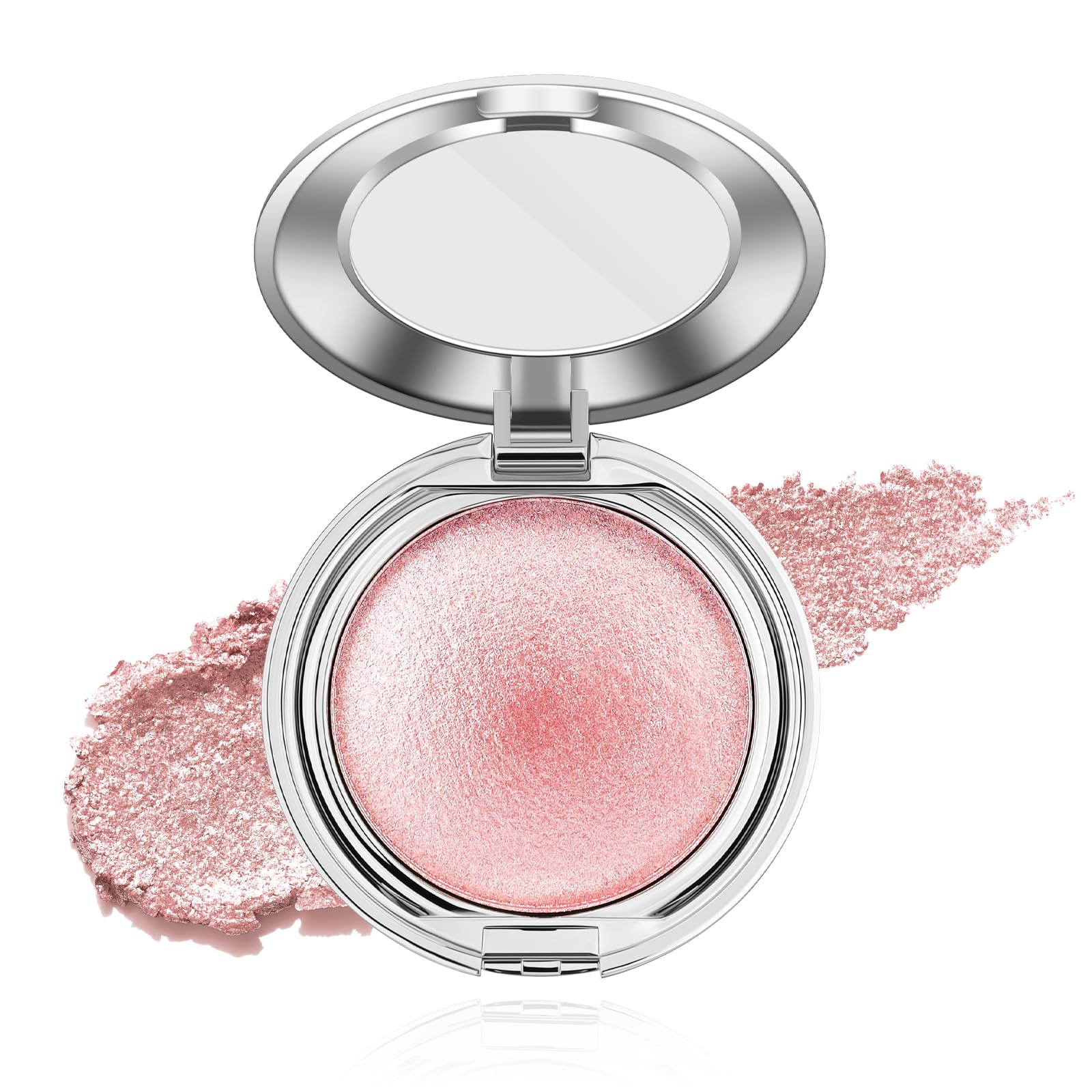 YiGuMy Highlighter Makeup Powder Palette，Glossy Face & Body，Shimmer Eye & Cheek Glow, Mini Beauty Bomb for Matte Cream & Glitter Essentials (K3