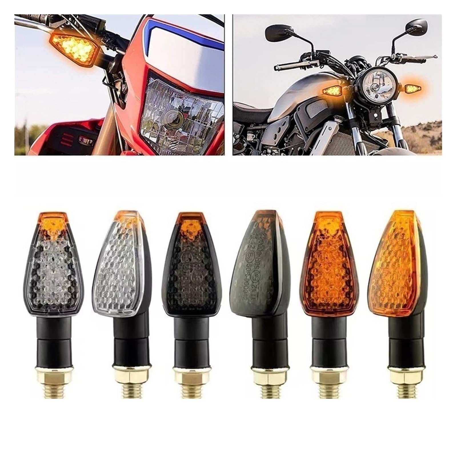 Motocicleta para Intermitentes Luz de señal de Giro para Motocicleta, 14 LED, luz Intermitente, 12 V, 10 mm, Accesorios para Montaje de Motocicleta