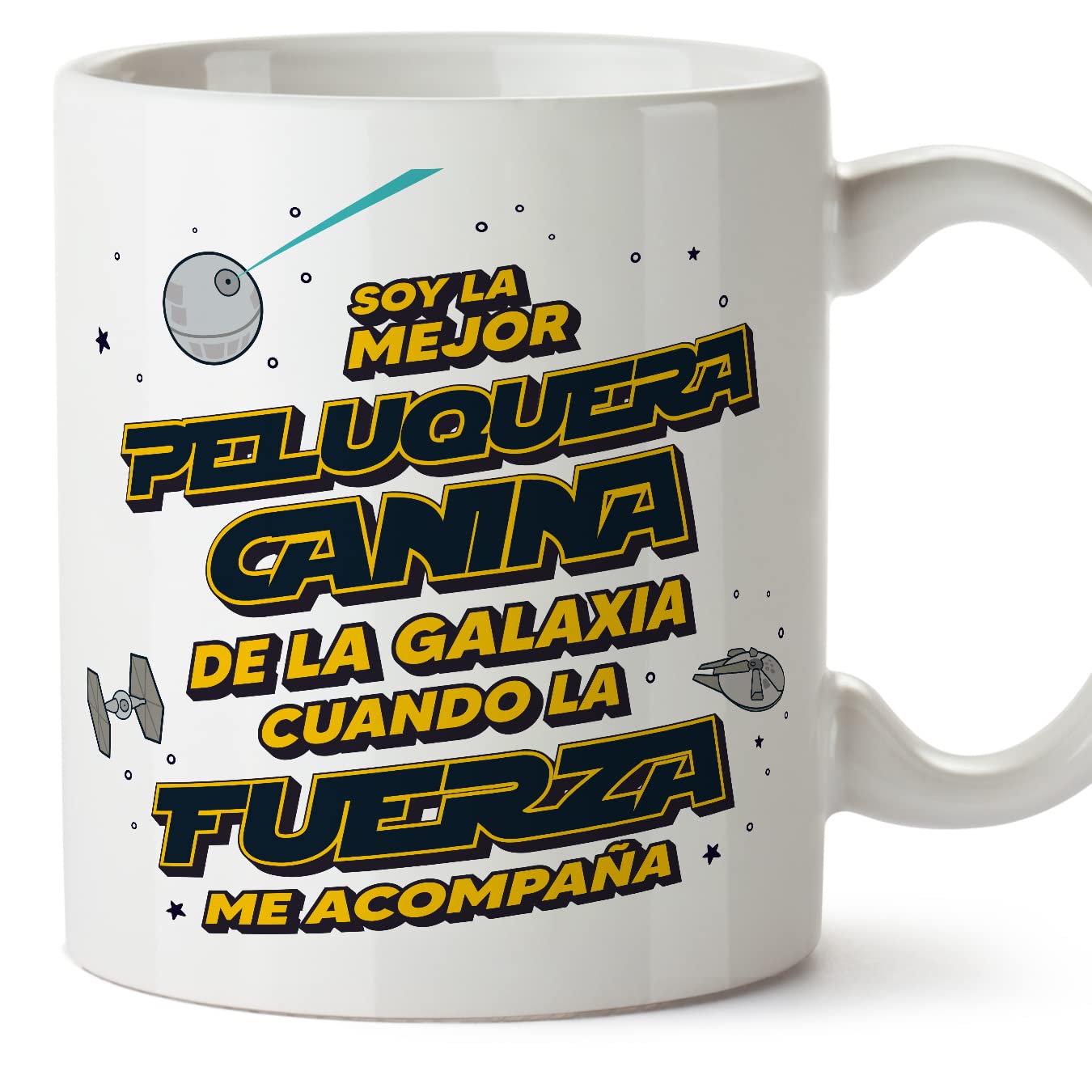 MUGFFINS Tazas para JEFE hombre - En Español - Mejor de la Galaxia Cuando Fuerza me Acompaña - 11 oz / 330 ml - Regalo original y divertido — view 297