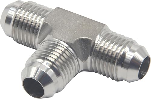 HFS (R) Camiseta acampanada de acero inoxidable 304 JIC de 38 pulgadas JIC macho x 38 pulgadas JIC macho x 38 pulgadas JIC macho