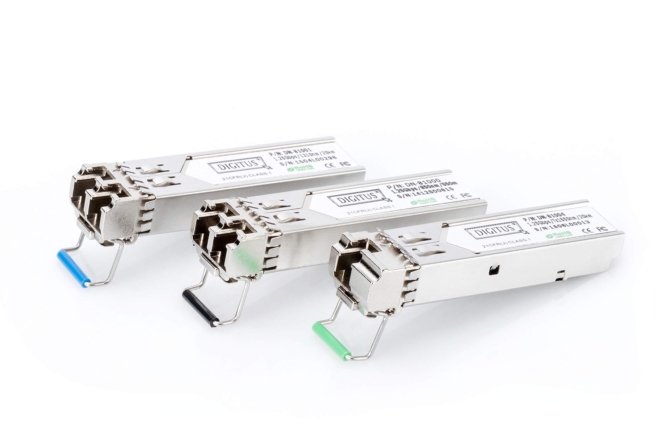 DIGITUS Módulo Gigabit SFP compatible con HP, Mini GBIC, modo único, LC Simplex (BiDi), Tx 1310 nm / Rx 1550 nm, 20 km, 1,25 Gbit/s.