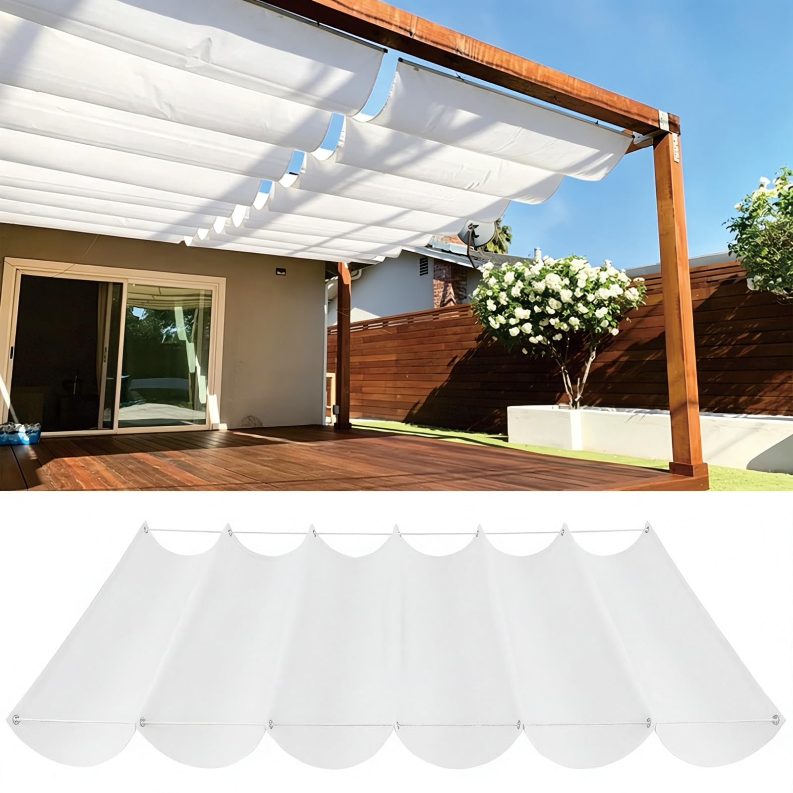 Voiles ombrages avec 98% protection UV toile PES ondulée 100x490