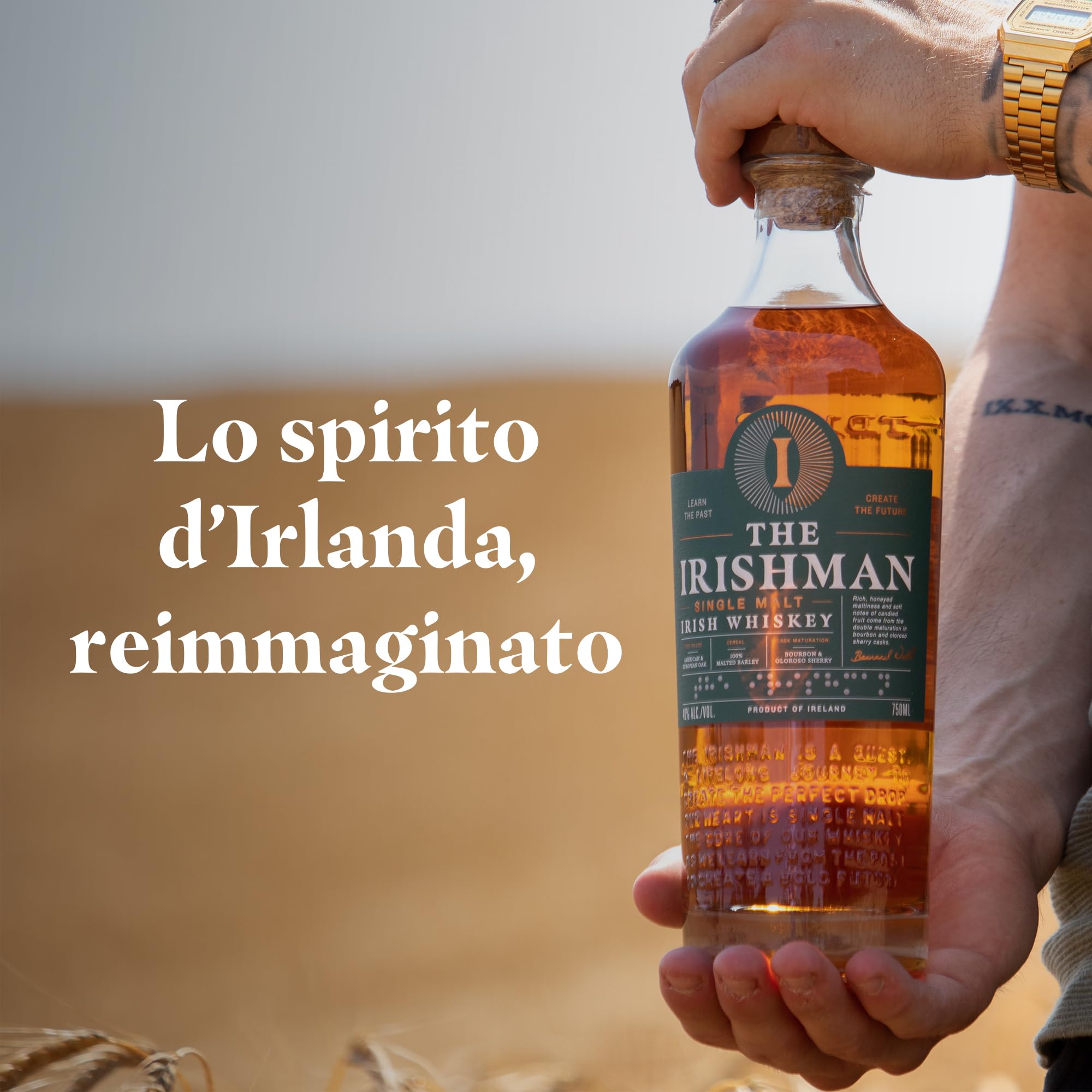 The Irishman Single Malt Whisky Irlandese - Tripla distillazione, 100% orzo e invecchiato in botte di quercia - 40% vol - Bottiglia da 70 cl (0,7 litri)