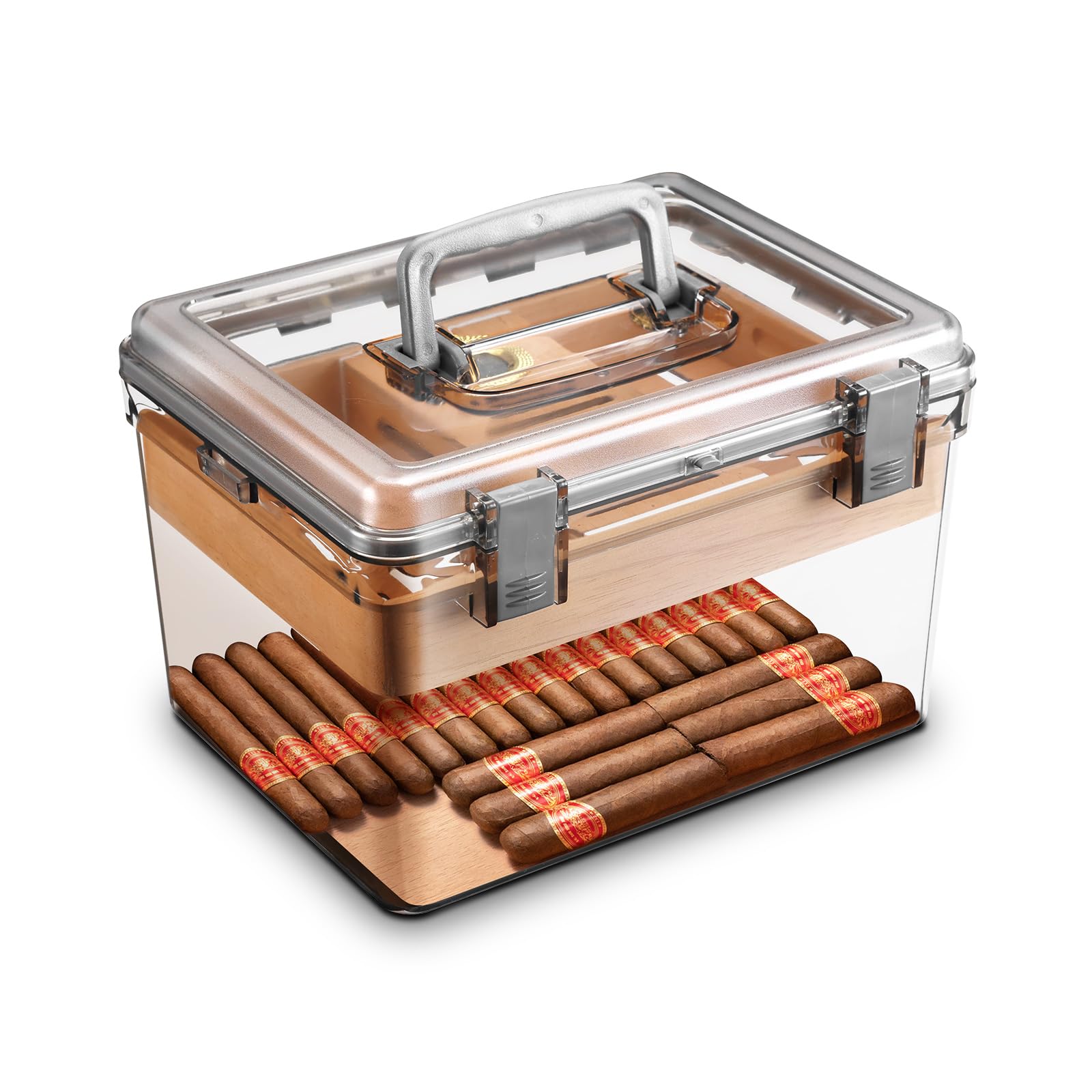 Amazon.co.jp: CIGARLOONG アクリル シガー ヒュミドール 湿度計