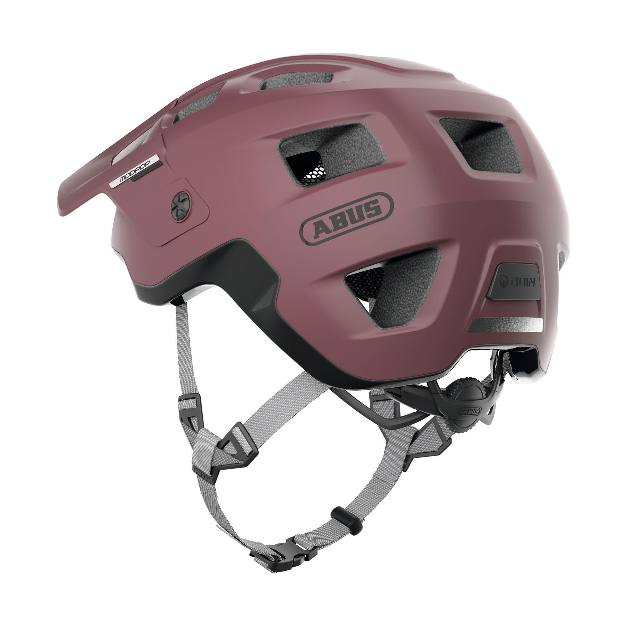 ABUS MTB-Helm MoDrop, Rot, L | In-Mold-Verfahren, Verstellsystem, Goggle-Halterung, Zopf-Öffnung