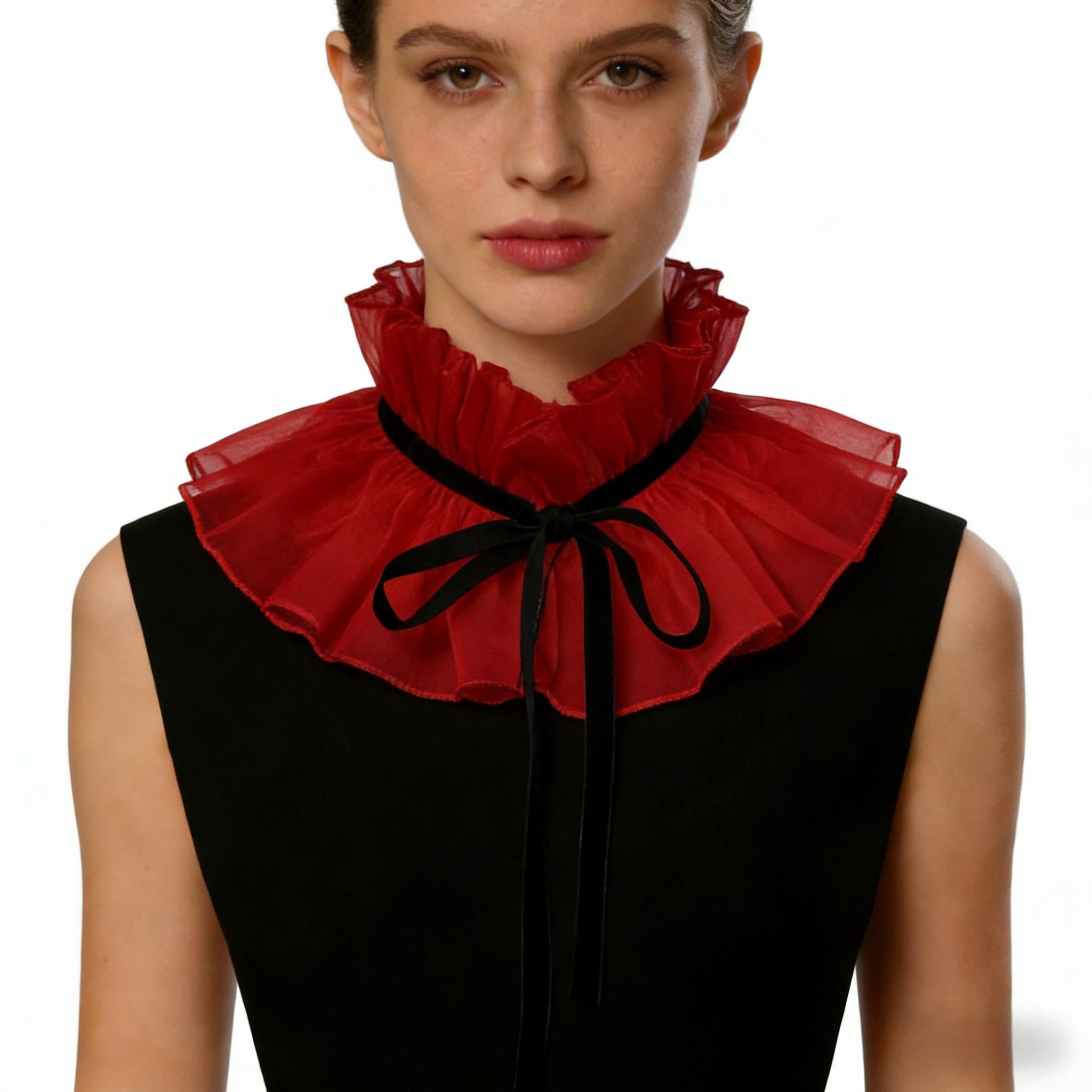 Mavikim Women's Renaissance Ruff Collar Neck Ruffle Vintage Victorian Elizabethan Costume — image 1