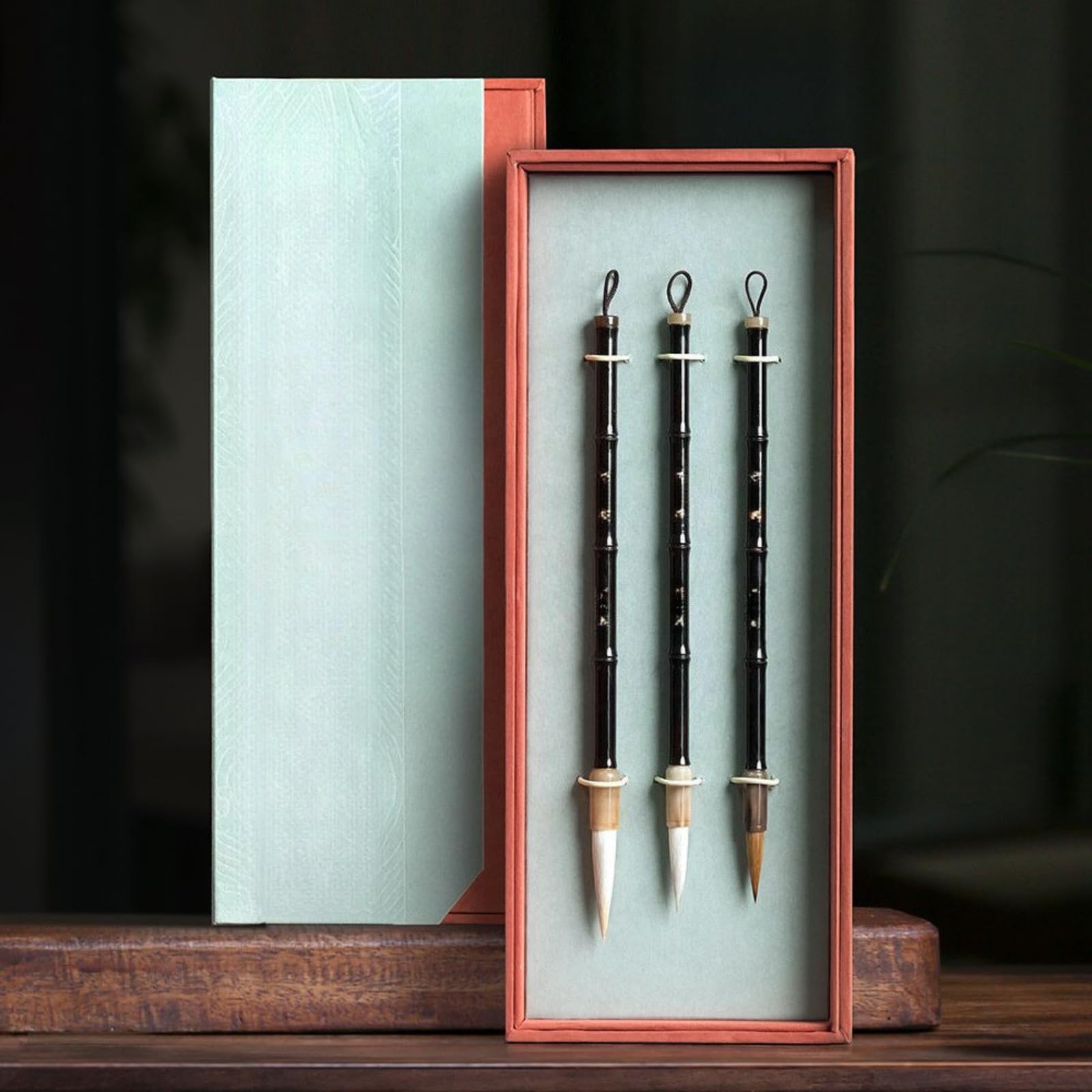 3-teiliges Set mit Geschenkbox, Schreibpinsel, Kalligraphie-Pinsel, normale Schrift, Praxis, Kalligraphie, Schreibpinsel
