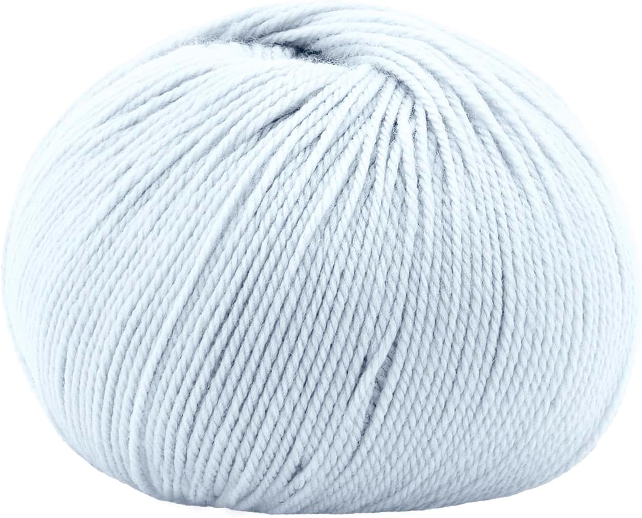 Cashmere and Extra-fine Merino Wool Luxurious Yarns for Hand Knitting and Crocheting, Made in Italy, 10 skeins (Light Blue - 4010, 10)