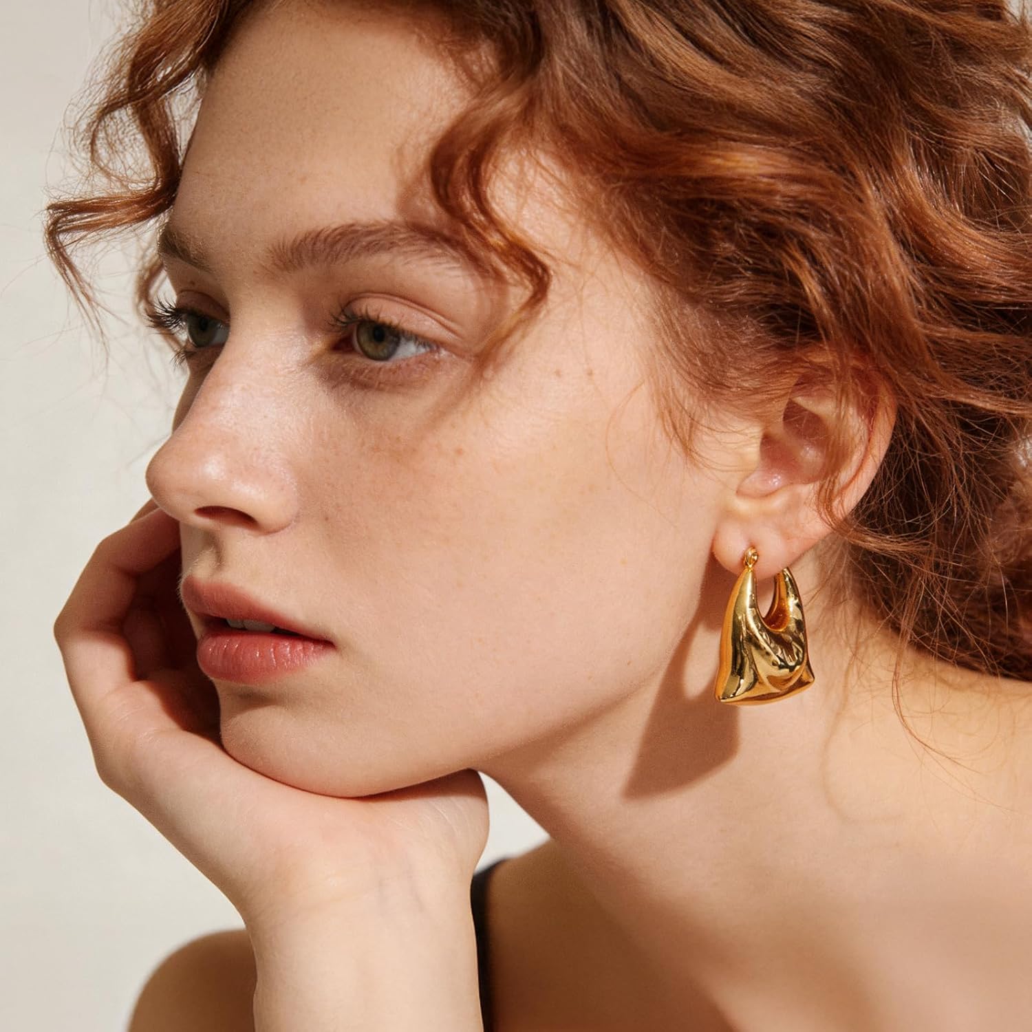 Trendy Gold Plated Earrings for Women Chunky Statement Drop Dangle Earrings Lightweight Hypoallergenic Fashion Accessories Gold Jewelry Gifts for Womens