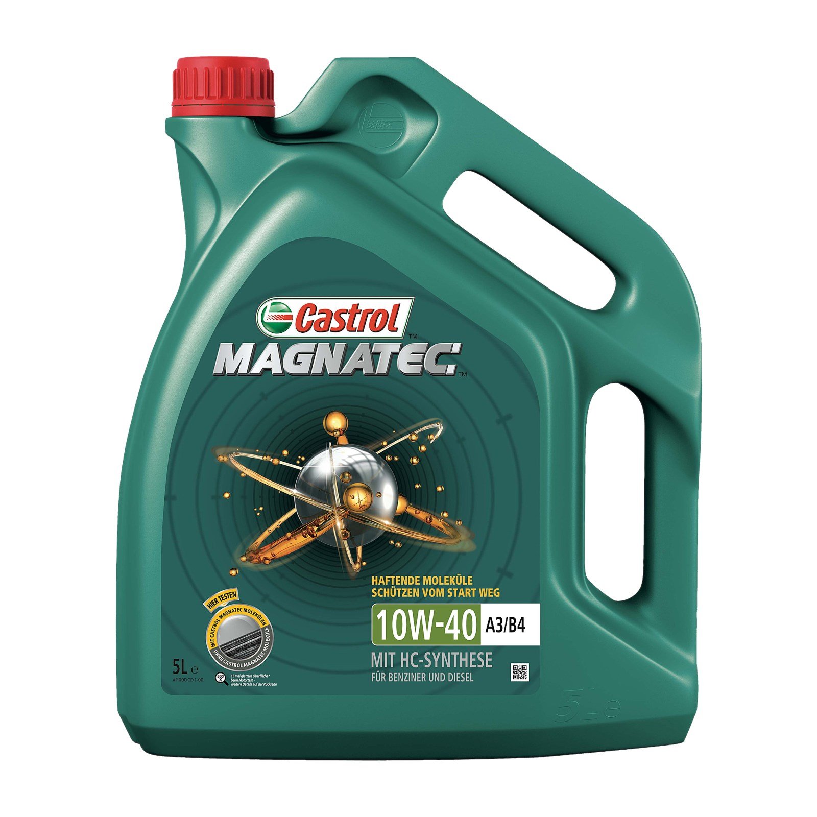 Castrol 58635 SAE 10W-40 A3 / B4, Motor Oil Magnatec, 5 L