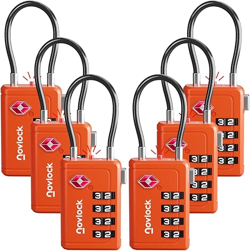 Cerraduras de equipaje aprobadas por la TSA Indicador de inspección, combinación de 4 dígitos, aleación de zinc duradera para maletas, mochilas,