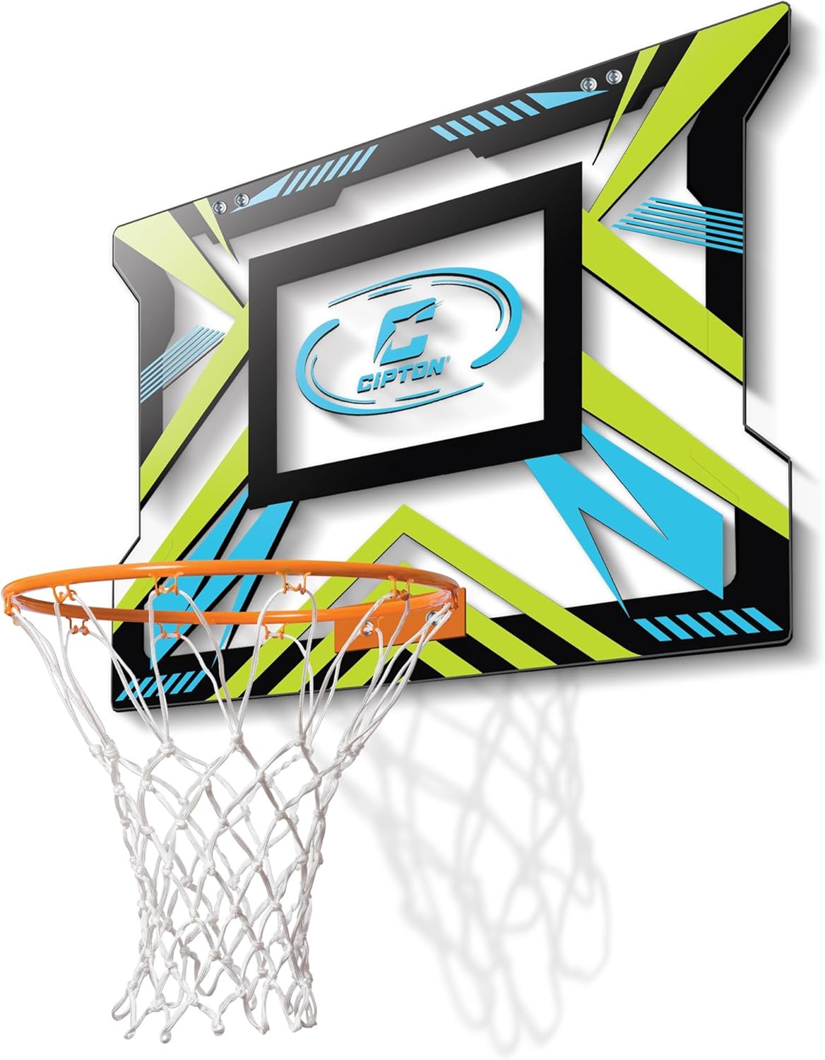 Cipton Silent Mini Basketball Hoop Set – Indoor Over-the-Door Hoop with Noise-Reducing Acrylic Backboard & Soft Mini Basketball, Quiet Play for Kids & Adults