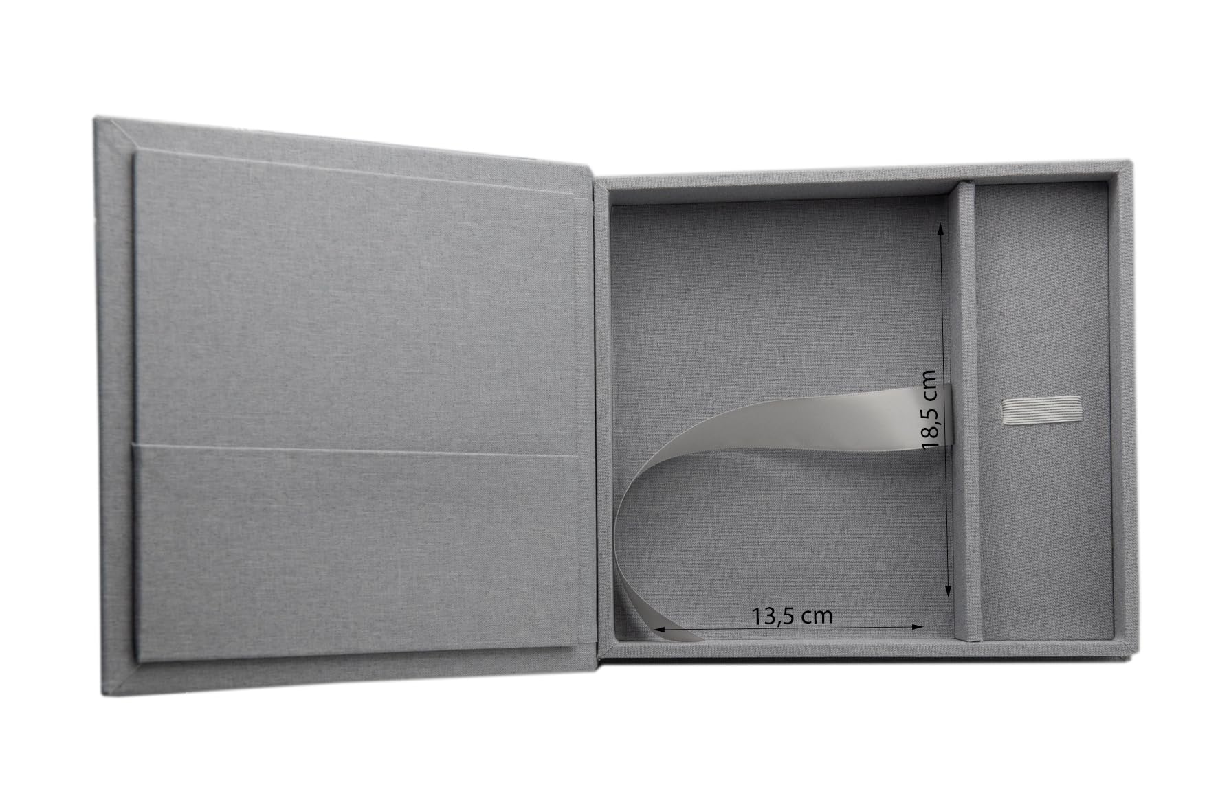 Élégante boîte à photos, avec fente USB, pour clés USB et tirages photo, 13 x 18 cm (sans USB), boîte de rangement, boîte de rangement, boîte à souvenirs, cadeau photo (gris, 21 x 21 x 5 cm)