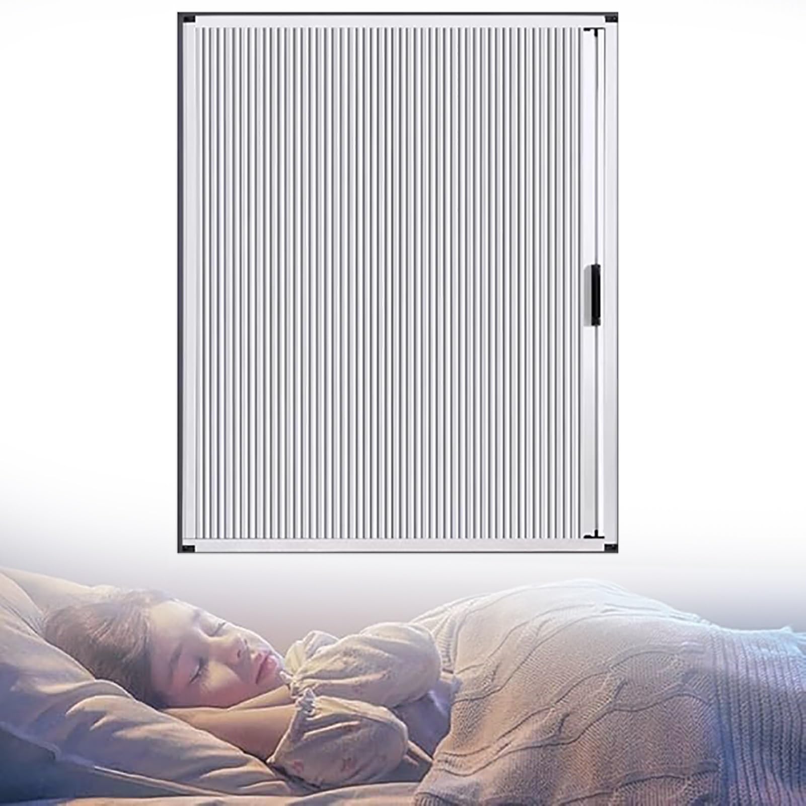 Ventana opaca de 50x50 cm plegable y deslizante para dormitorio