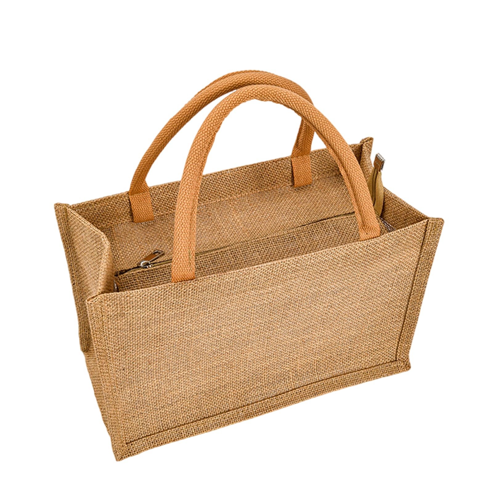 Enigmaire Hessian Personalised Beach Bag - Strong Jute Shopping Tote, Reusable And Stylish, With Zip, Waterproof, For Lunch, Beach