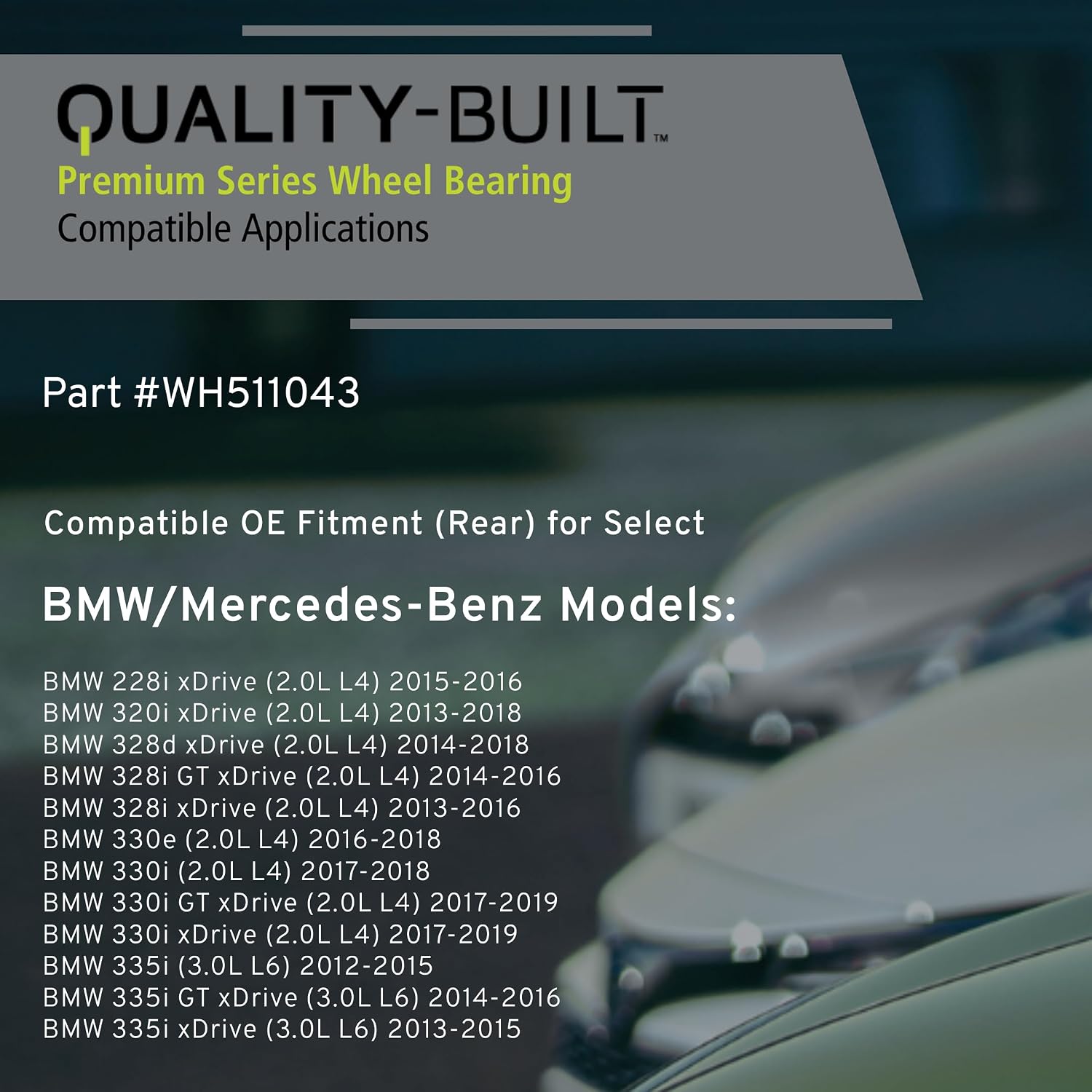 QUALITY-BUILT Front or Rear Wheel Bearing for 13-20 Mercedes-Benz, WH511043