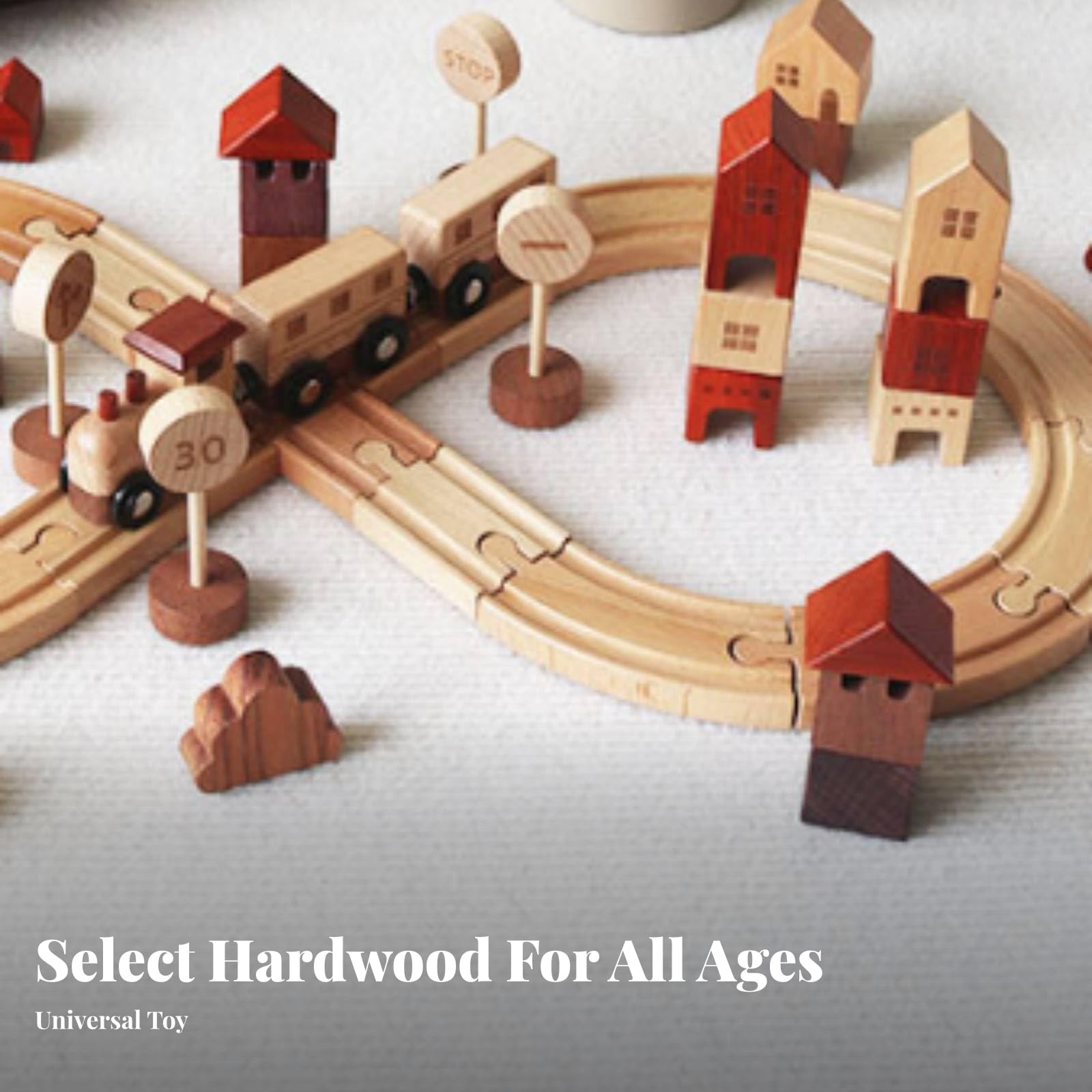 harayaa Treno di Legno per Bambini Circuito Rotondo Trenino Personaggi Animali Tenda a Faggio Levigato per Montaggio Intuitivo Adatto a Gioco Creativo Casa Regali