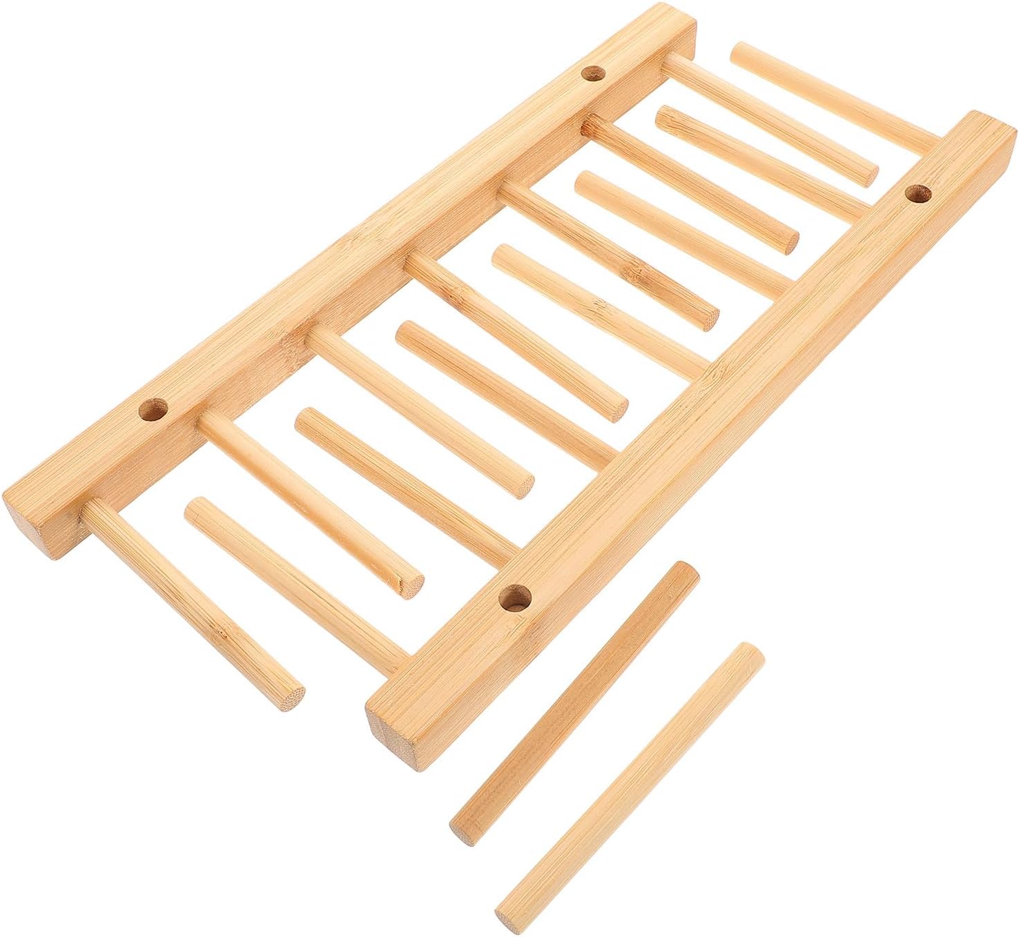 NUOBESTY Wooden Thread Holder Sewing Spool Storage Rack Organizer for Embroidery Crochet Quilting Compact 11.81X4.72X4.33In Yarn Dispenser with Easy Assembly