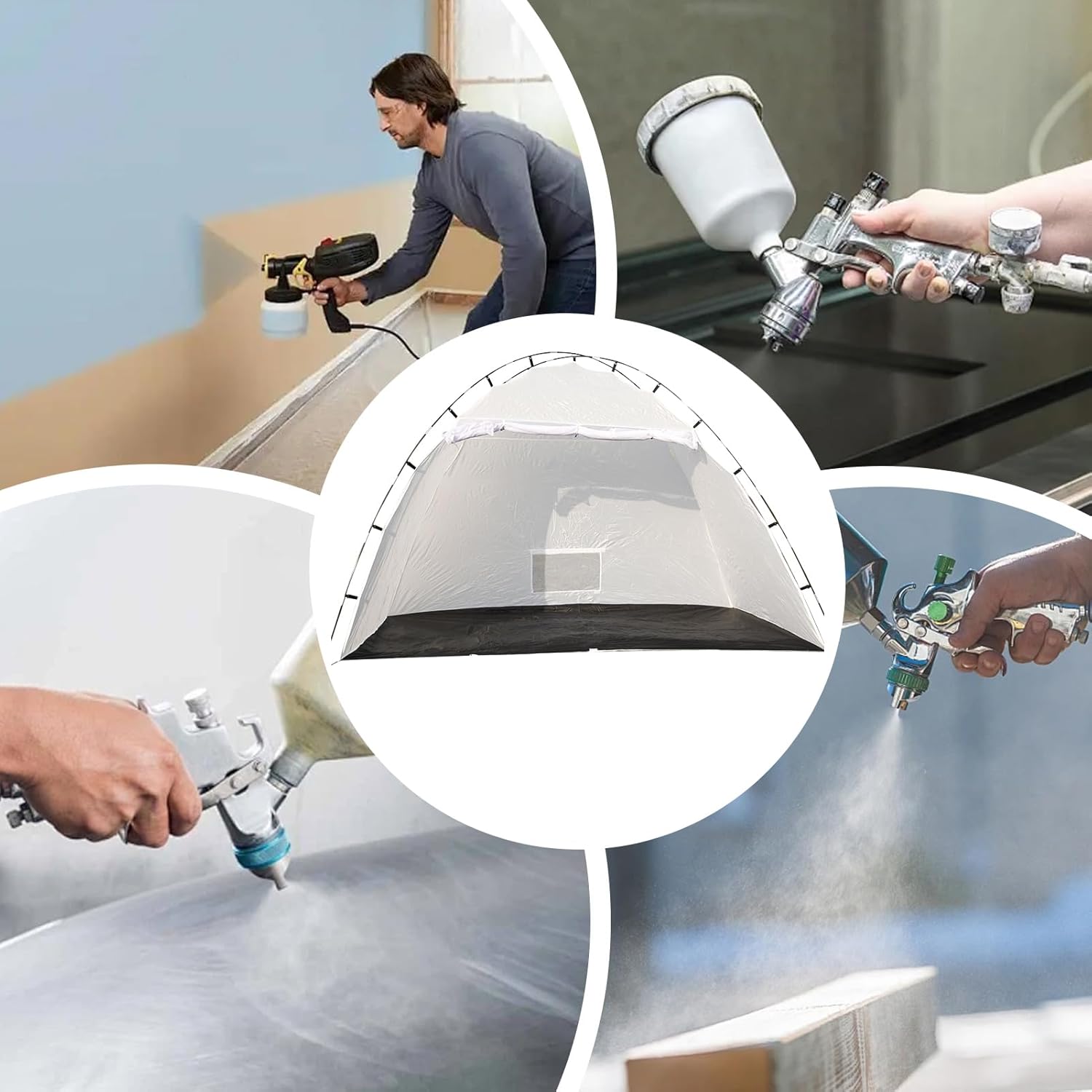 Paint Tent | 折りたたみ式スプレー塗装ブース | 防風スプレー塗装キャノピー 屋外家具 アート DIY ホビー ガゼボ