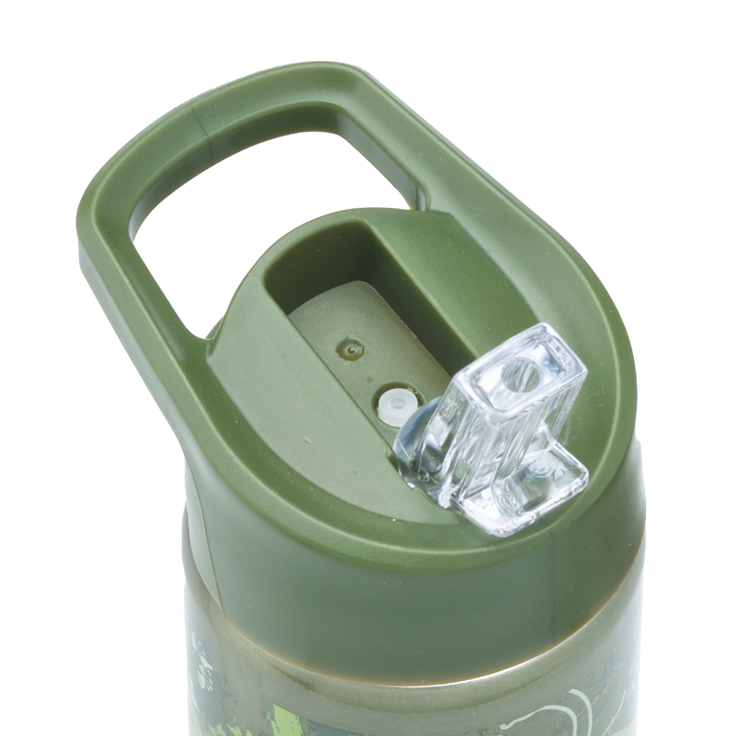 Smash Stainless Steel Drink Bottle with Flip Top Lid and Straw - Dino 500ml, Green, 500 ml - Image 4
