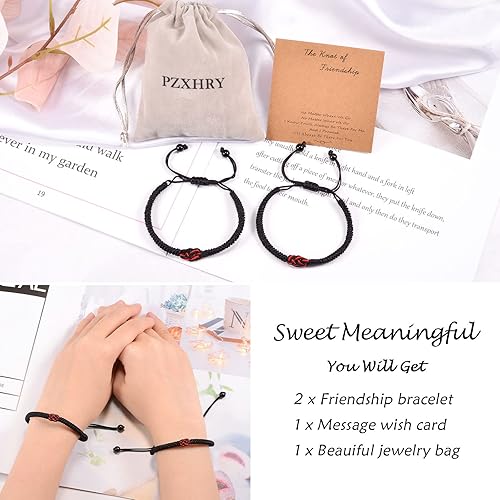 Miniatura 5 de PZXHRY Pulsera de mejores amigos, pulseras rojas de cadena del destino para amigos, pulseras de amistad a juego de larga distancia, regalos para