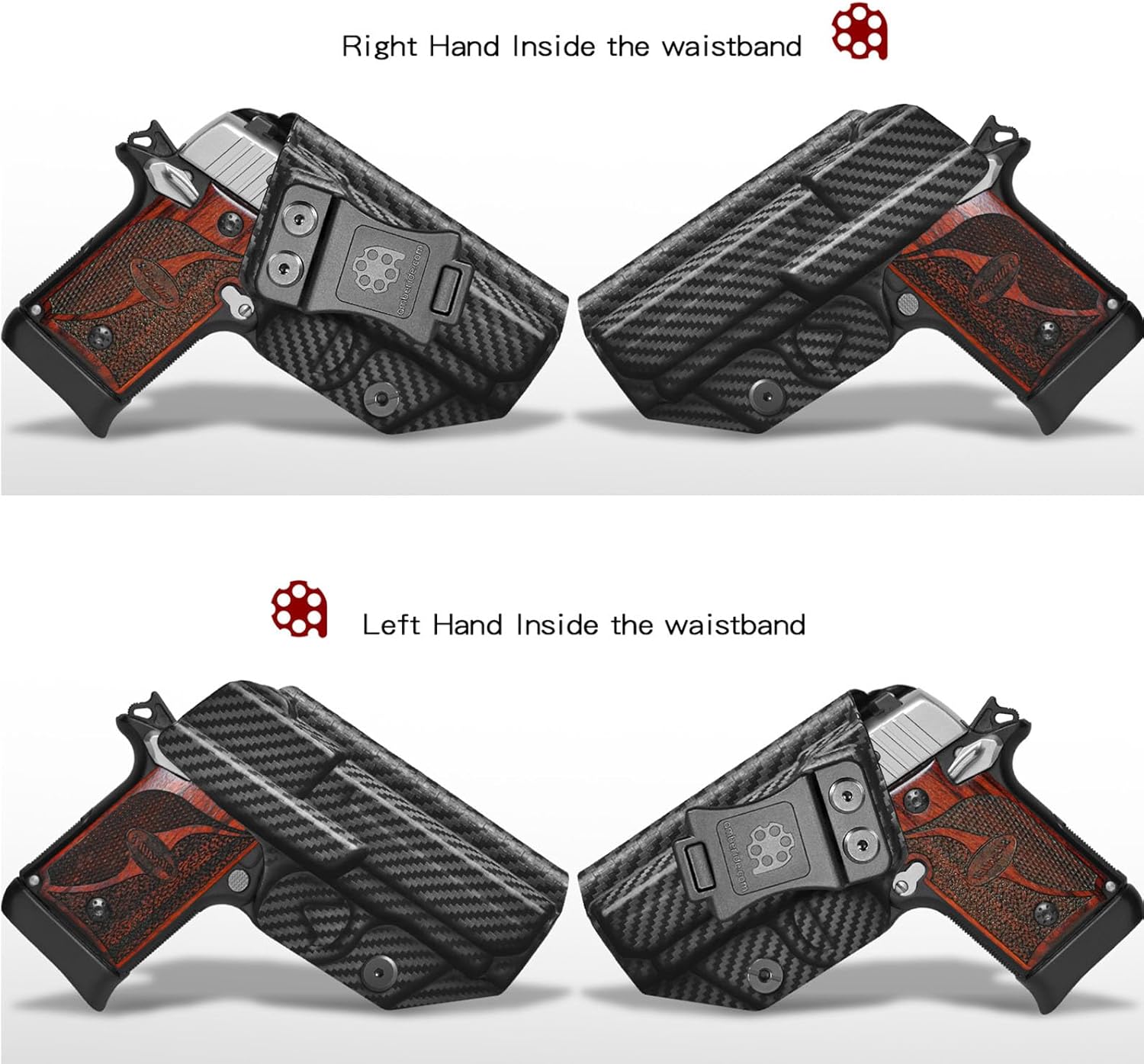 Amberide IWB Kydex Holster for SIG Sauer P238, Concealed Carry, No Optic/No Laser, Adjustable Cant, Posi-Click Retention, Made in USA