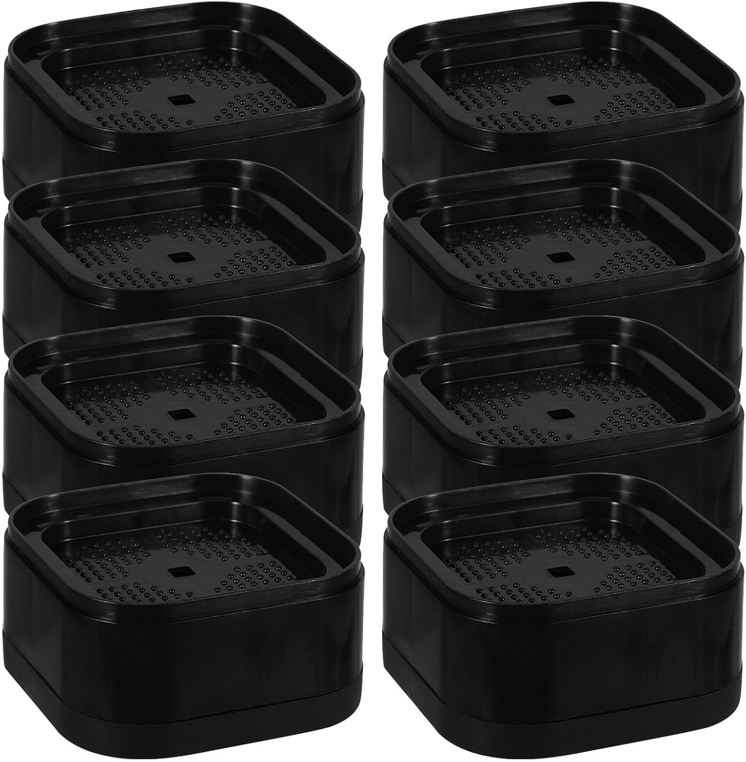 TEHAUX 8pcs Inch Plastic Bed Risers with Anti-Slip Base for Bed and Table, Universal Fit Furniture Support Feet, Moisture Prevention Pads for Wet Weather and Shared Apartments