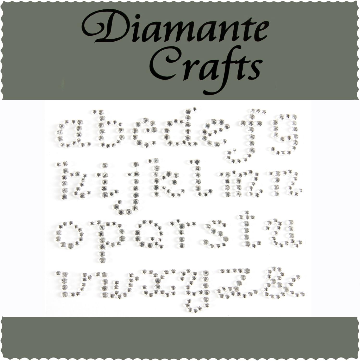 Clear Letters Alphabet ABC Vajazzle Rhinestone Gems Lower Case - created exclusively for Diamante Crafts