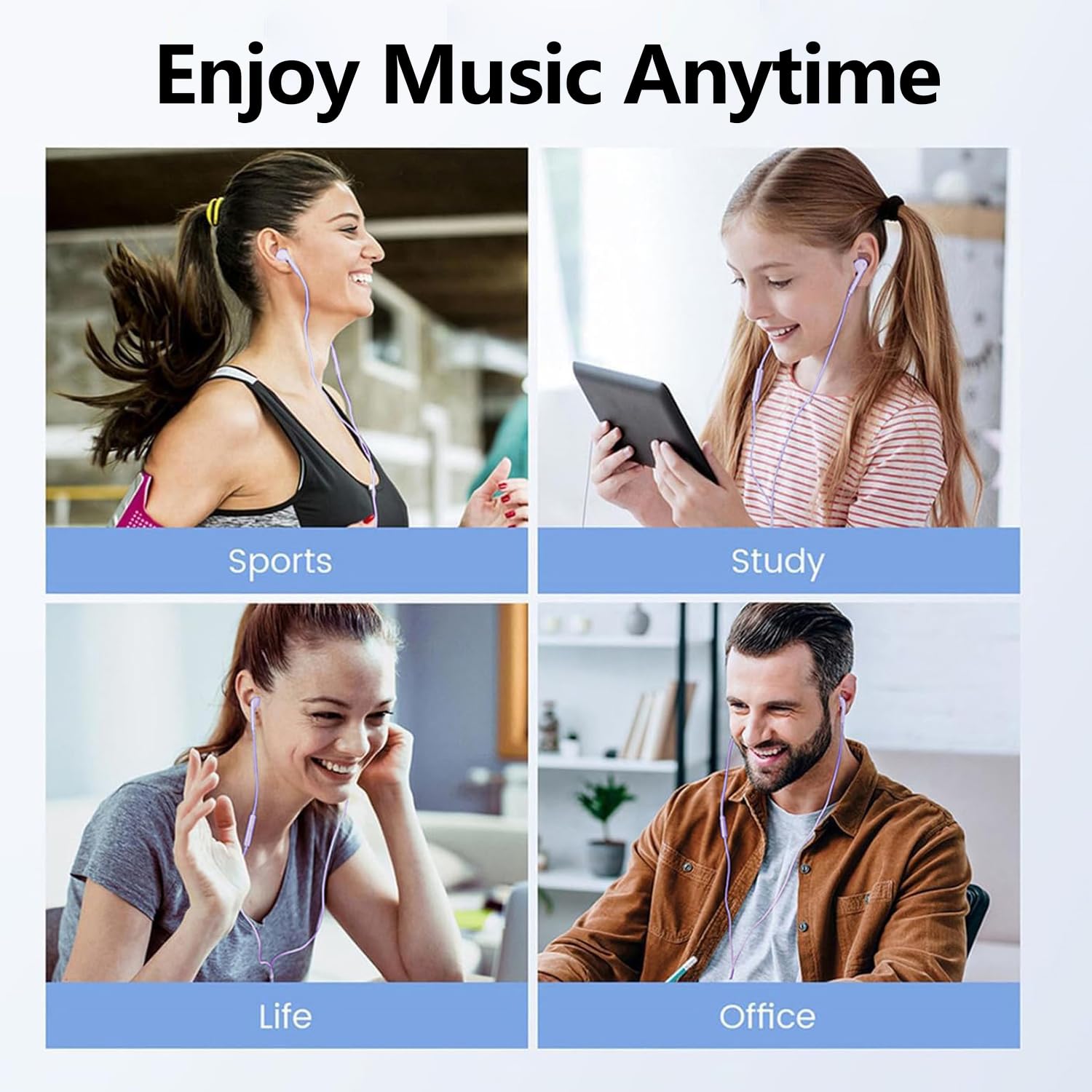 2 Packs USB C Headphones for iPhone 17/16/15, Noise Reduction Built-in Mic & Volume Control Headsets, Type C Earphones for Galaxy S24/S23/S22/S21/S20/Ultra Note 10/20, for Pixel 8/7/6/6a/5/4,Lavender — view 9