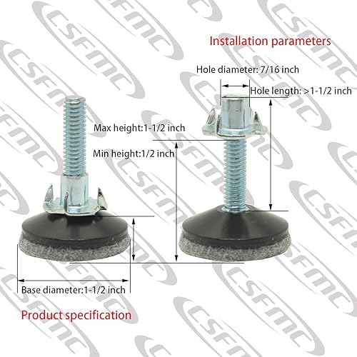 Miniatura 3 de CSFMC Niveladores de patas de muebles para madera, se aplican a camaarmariosofáescritoriomesa y silla para muebles de ajuste de pies de madera,
