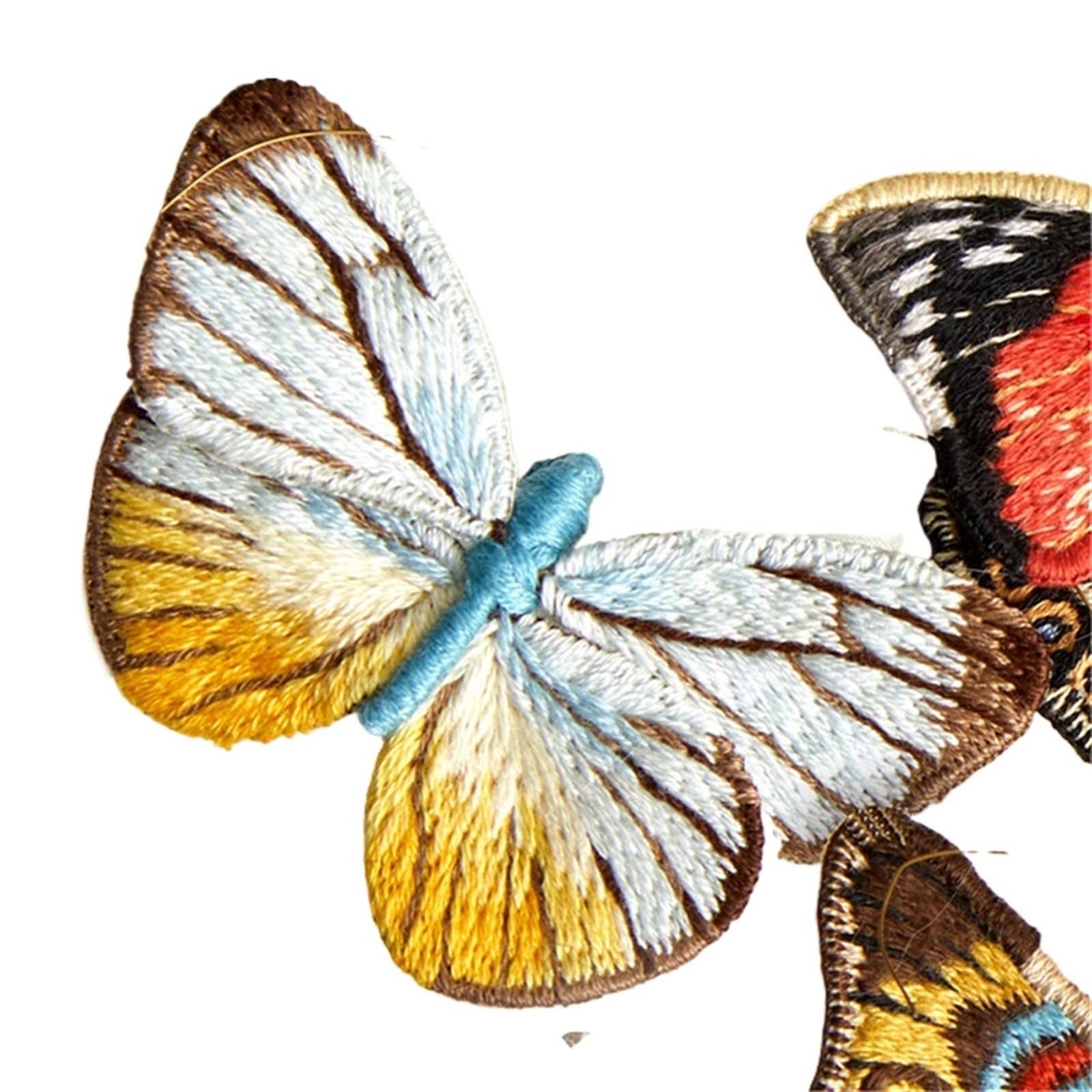 LKLNKVL embroidery, Embroidery Kit， Beginner Butterfly Kits with Hoop DIY Hand Brooch Kit(Embroidery Kit B)