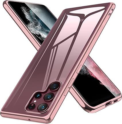 Amazon Co Jp Galaxy S22 Ultra ケース クリア Sc 52c カバー スマホケース Scg14 ギャラクシー ソフト Tpu 透明 背面クリア ピンク ストラップホール付き 軽 耐衝撃 ローズゴールド 家電 カメラ
