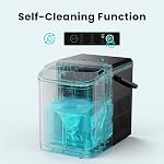Sweetcrispy Machine à glace de comptoir silencieuse, 26 lbs par jour, 9 Cubes de glace Bullet dans 6 Mins, Machine à glace portable avec poignée, auto-nettoyage, Compact pour la maison RV Fête du camping, Noir foncé