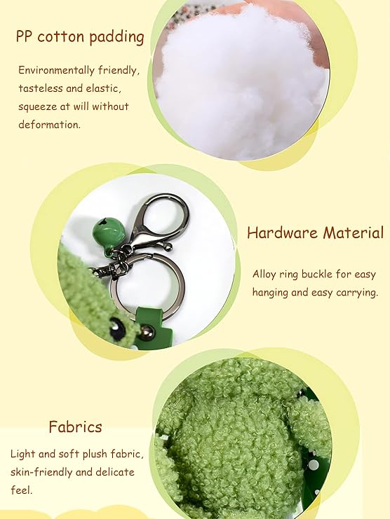 Cute Keychain Frog Plush Keychain Accessories Kawaii Keychains for Backpacks, Bags, Purse, Phone, Car Key Ring, Birthday Christmas Valentines Day New Year Gifts for Men Women