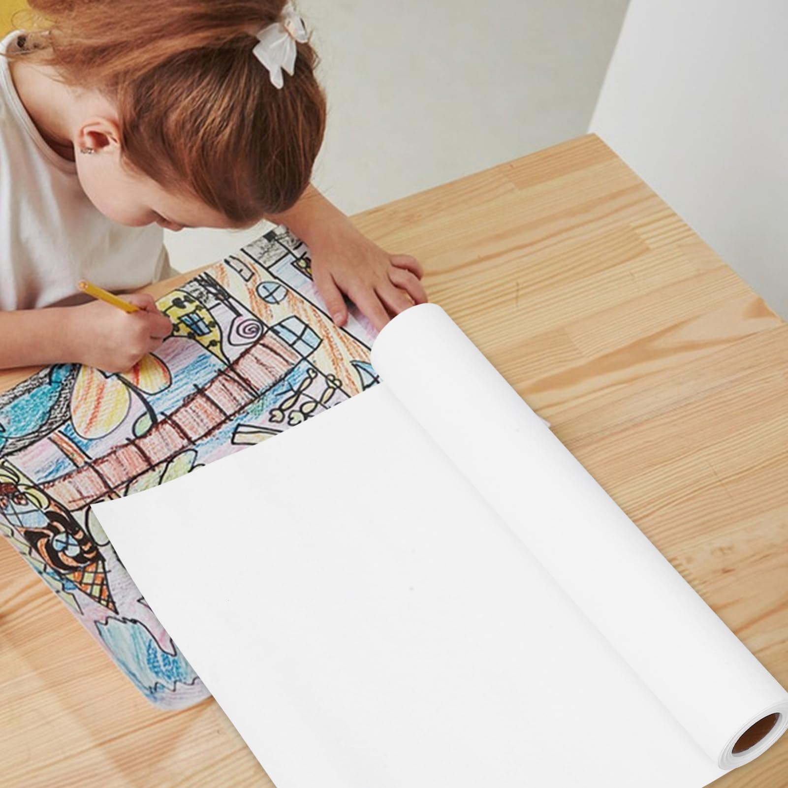 STOBOK Rouleau de Papier à Dessin en Carton Blanc pour Garçon et Filles Adapté au Graffiti L’écriture, pour Écoles et Maternelles