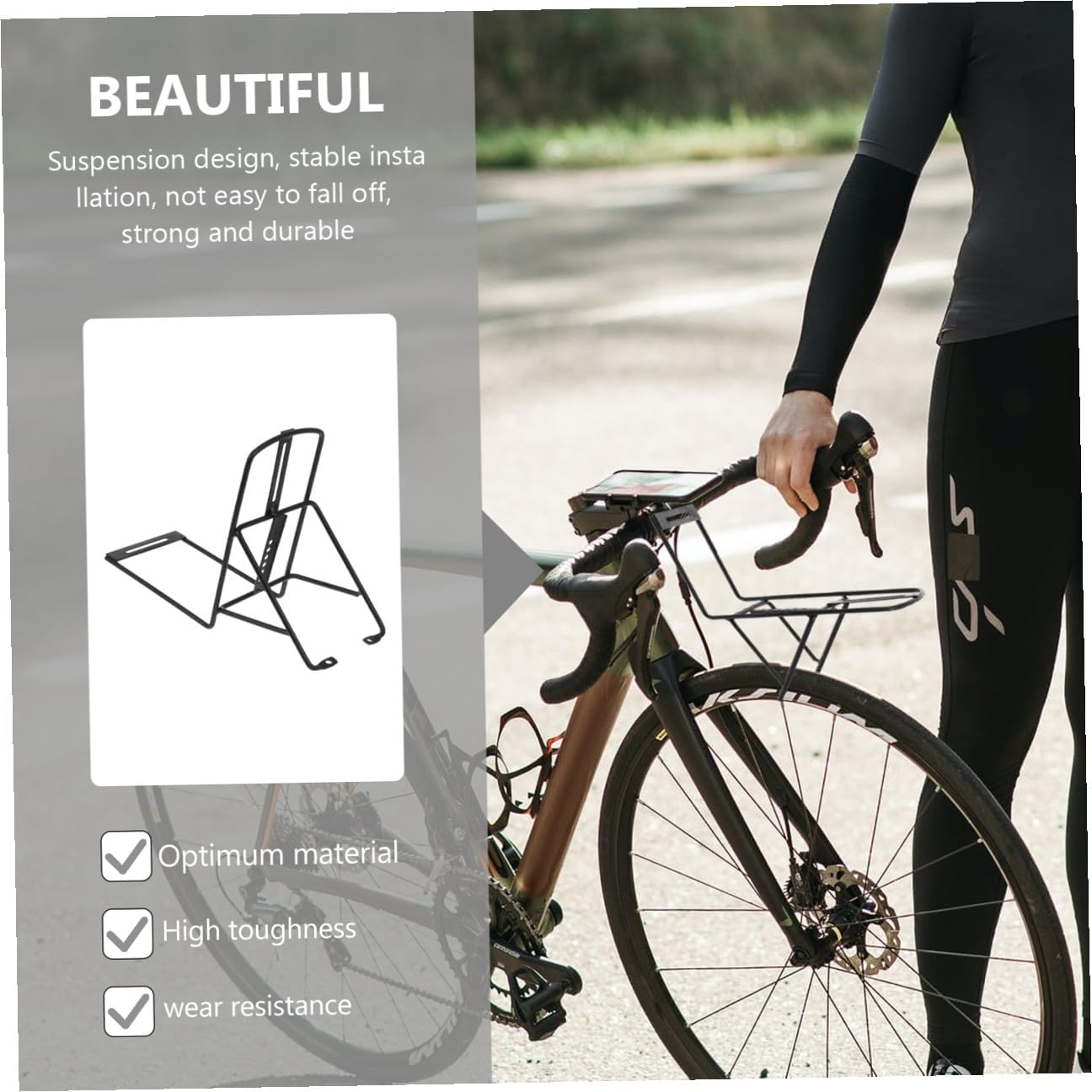 VICASKY 2pcs Bike Front Carrier Rack Art Bike Rack Hanger Cargo Front for Adult