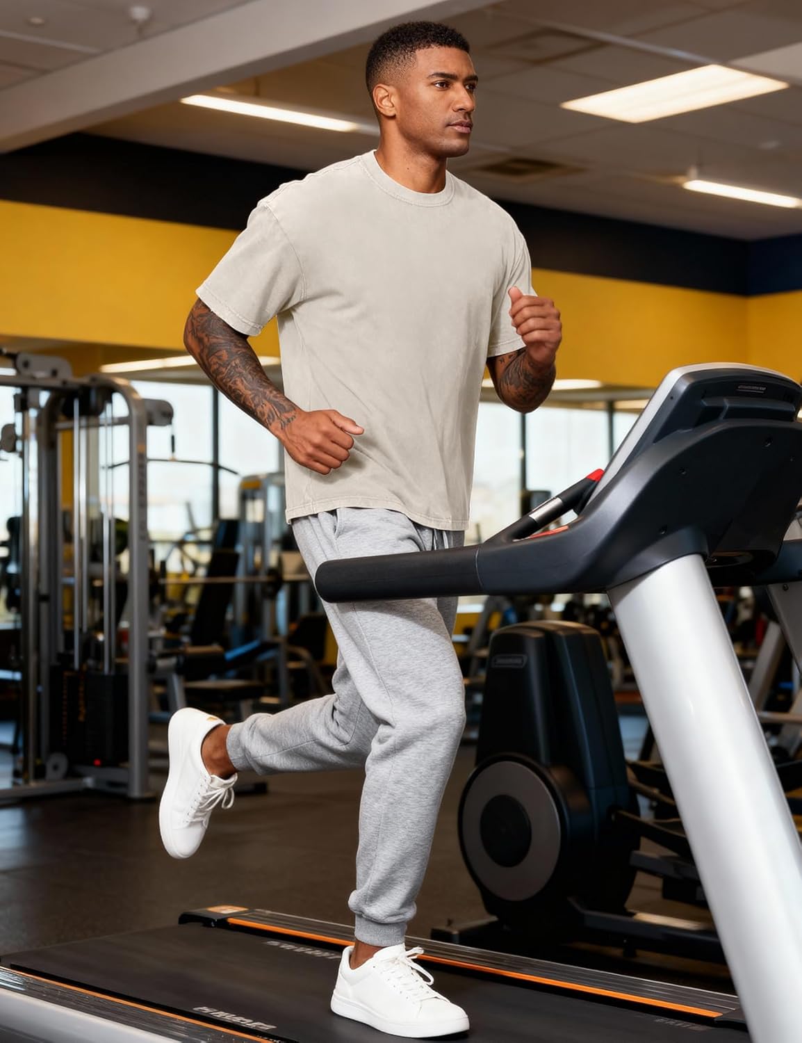 Eiscntd Men's Oversized T-Shirts Heavyweight Cotton Vintage Washed Loose Fit Unisex Baggy Tee Shirts - Image 2