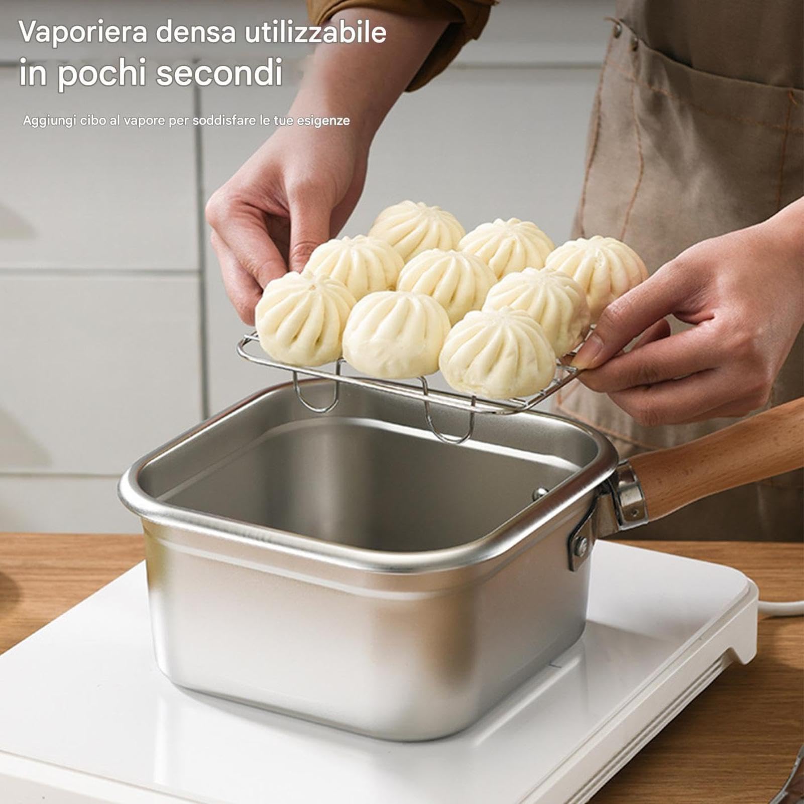 Pentola per Friggere - Set Friggitrice Multifunzionale | Tegame con Cestello | Acciaio Inossidabile Robusto Dotato di Griglia Scolo e Pinza, Paraspruzzi per Cucina Camping & Outdoor Professionale