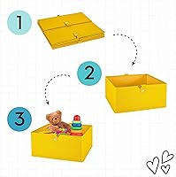 Vista 4 de RiverRidge Juego de 2 contenedores plegables de almacenamiento para niños, organizador de contenedores de 10.5 pulgadas con asas, organizadores