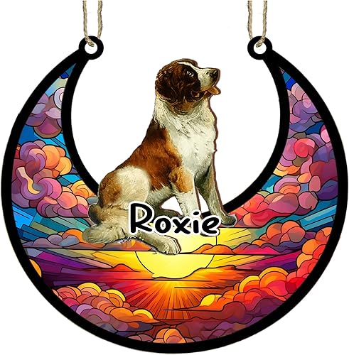 Vista 157 de LOVELYPOD Adorno de Navidad personalizado de perro pastor alemán, atrapasoles conmemorativo, adorno de Navidad de pastor alemán con nombre, pérdida