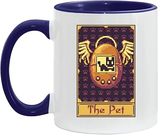 Retro Pixel Card Game Digital Pet Care Technology Gift for Kids and Teens 11oz 15oz Inner Color Accent Mug
