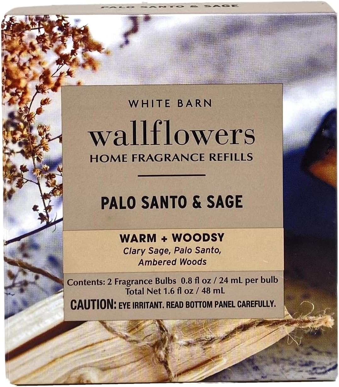 Bath & Body Works Palo Santo & Sage 2 Pack Wallflowers Home Fragrance Refills with a Natural Oats Sample Soap