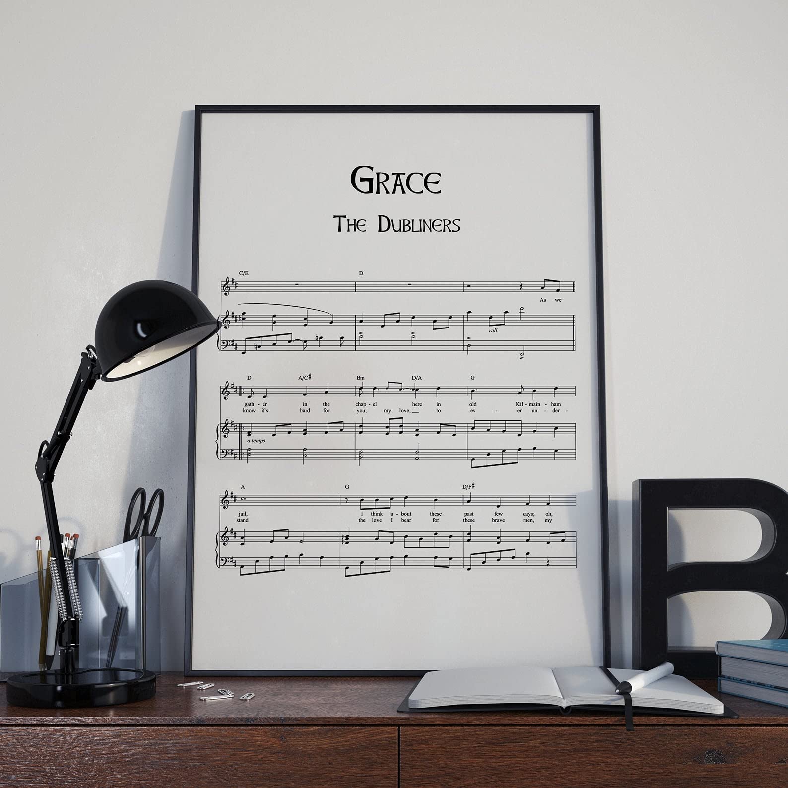 Eeypy Grace Sheet Music The Dubliners Wall Decor Irish Ireland Lyric Song Traditional Rebel Metal Tin Signs Bedroom Bathroom Toilet Cat Animal Study Parlor Art Wall Decor Gift 8X12 Inch