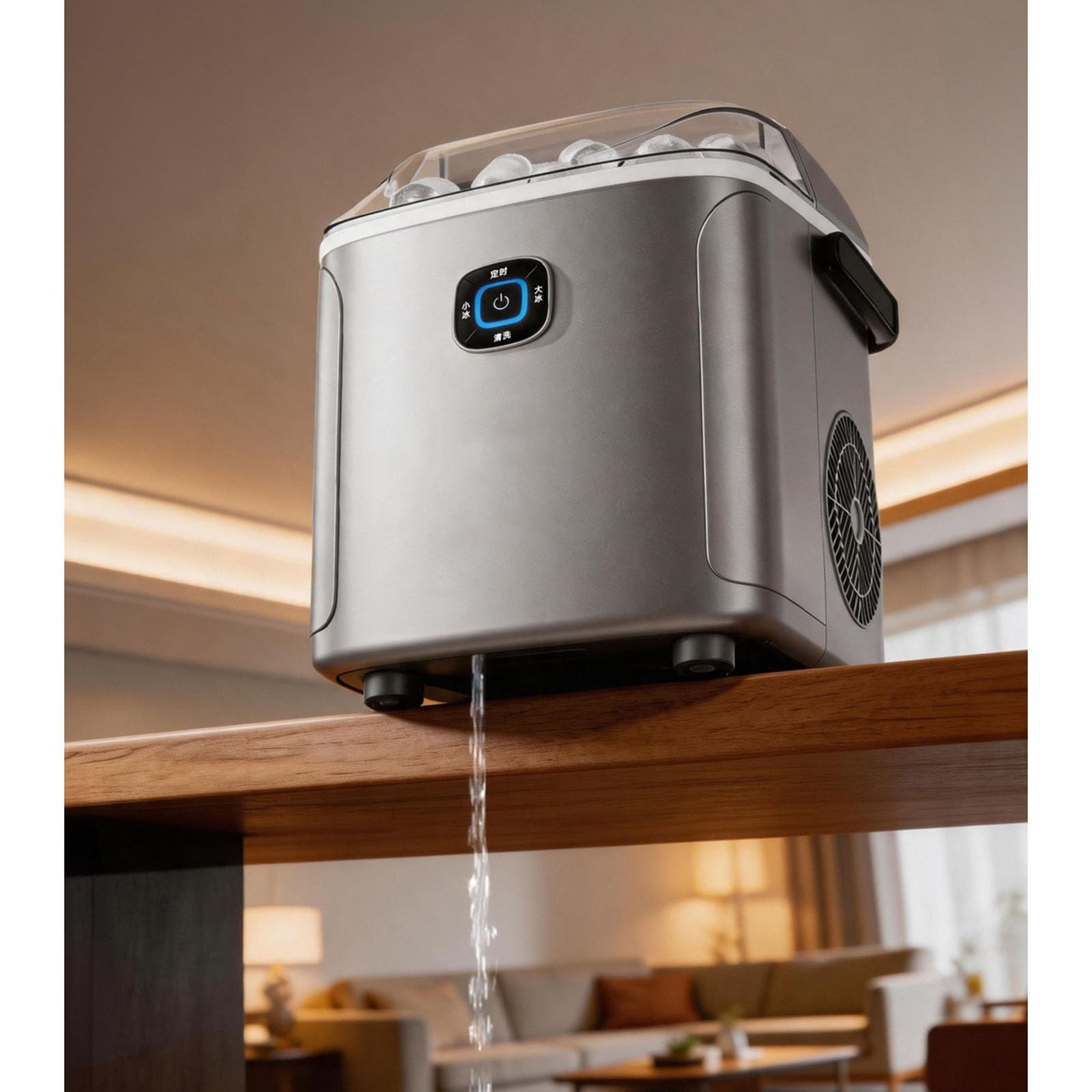Máquina para Hacer Hielo en El Hogar, Máquina para Hacer Hielo en La Encimera, Sensor Infrarrojo Se Detiene con Hielo Lleno, Bajo Consumo de Energía, Se Adapta A Oficinas Y Dormitorios