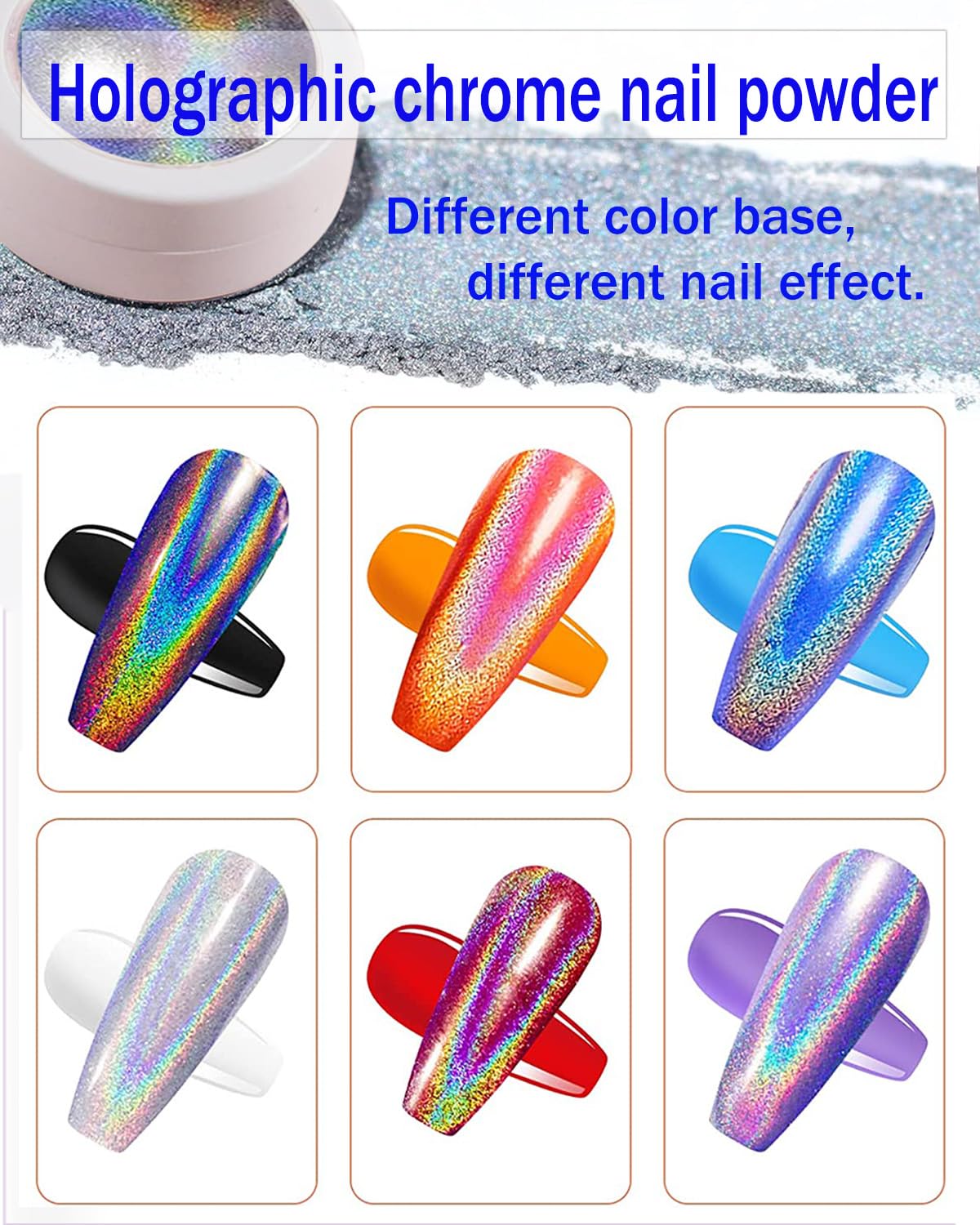 Wahshei 6 Chromowy Puder do Paznokci, Chromowy Puder z Efektem Lustra, Holo Chromowy Puder, Puder z Efektem Perłowym do Paznokci Glazed Donut